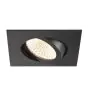 SLV New Tria 68 Spot Aluminium Noir Carré 8.3W 750lm 60D - 930 Blanc Chaud | Diamètre 68mm - Meilleur Rendu Des Couleurs - Dimmable 